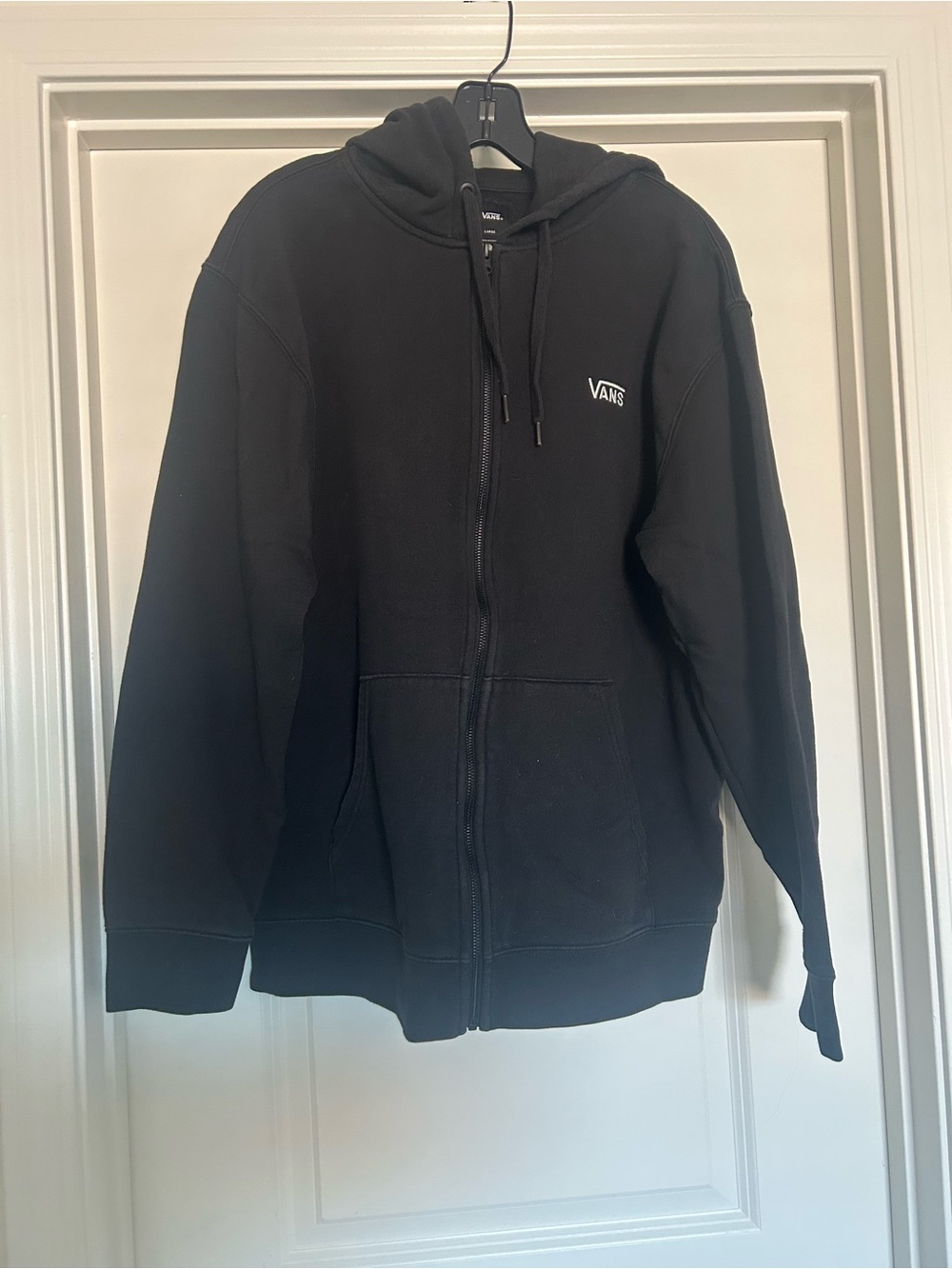 Vans Black Zip-Up Hoodie with Small Chest Logo
